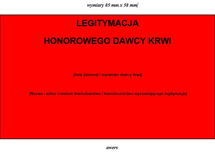 4 Wzór legitymacji Honorowy Dawca