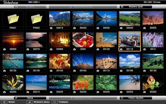 Projekcj prezentcji PC Free 125 Wyświetlony zostnie ekrn listy plików PC Free.