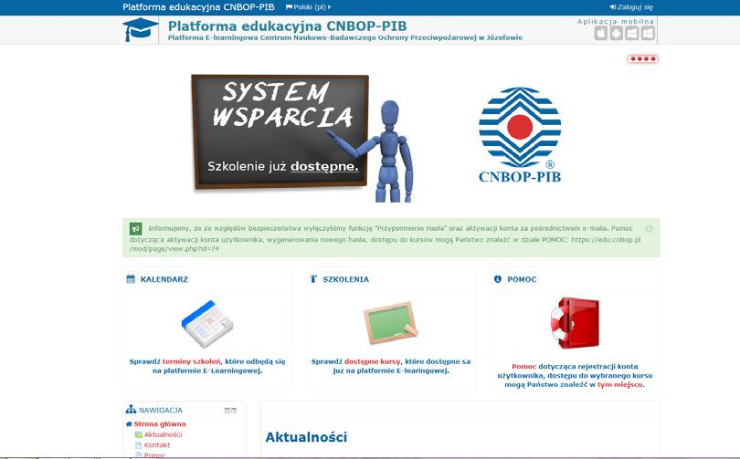 CERTIFICATION, TECHNICAL ASSESSMENTS AND RECOMMENDATIONS Rycina 3. Platforma edukacyjna: edu.cnbop.pl Figure 3. Platform edu.cnbop.pl Źródło: Strona internetowa: edu.cnbop.pl. Source: Website: edu.