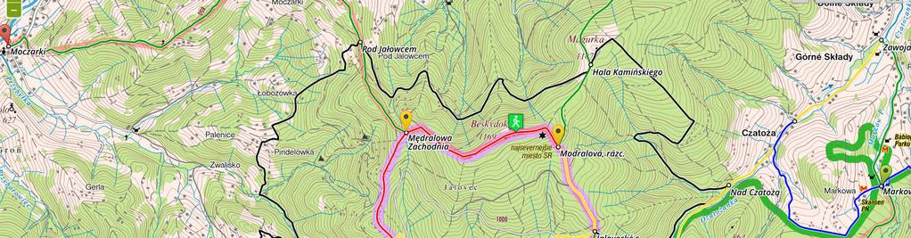 Trasa E Markowa (z) Markowe Szczawiny (cz) Przełęcz