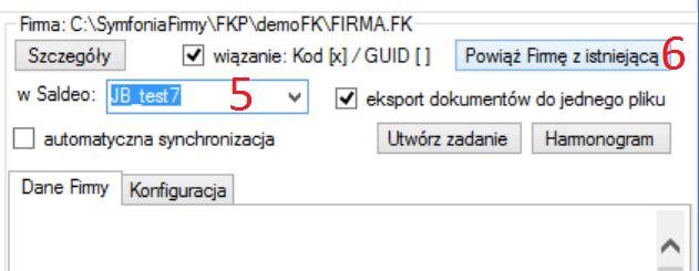 Rysunek 10 Łączenie z Firmą w SaldeoSMART wybór firmy Rysunek 11 Łączenie z Firmą w SaldeoSMART informacja o powiązaniu Symfonia Start