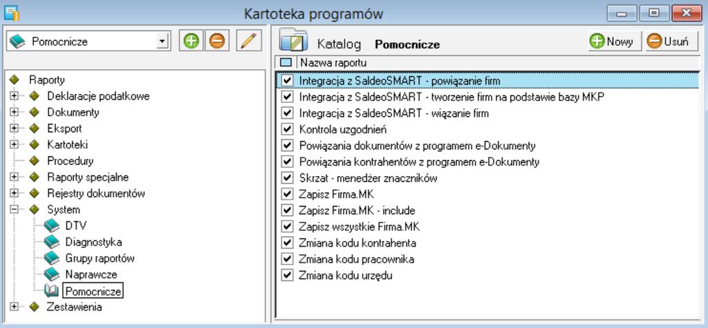 b. Istniejąca Firma Aby powiązać firmę Symfonia Start Mała Księgowość z firmą istniejącą w SaldeoSMART najlepiej skorzystać z raportu Integracja z SaldeoSMART - powiązanie firm (Rysunek 13).