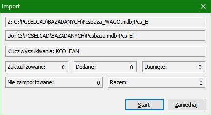 Informacja o konieczności wybrania innego klucza wyszukiwania zostanie zamieszczona przy pliku z aktualizacją, jeżeli zajdzie taka potrzeba. Kliknij Import.