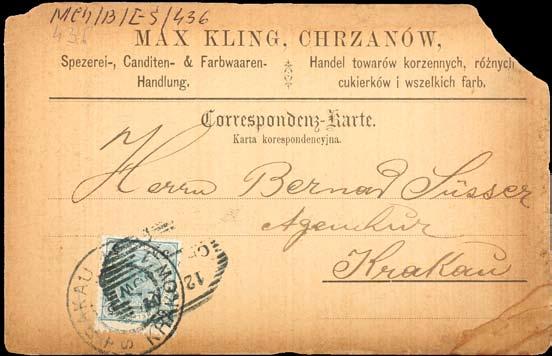 Ryc.176 Karta korespondencyjna Max Kling firmówka, 1901 r.