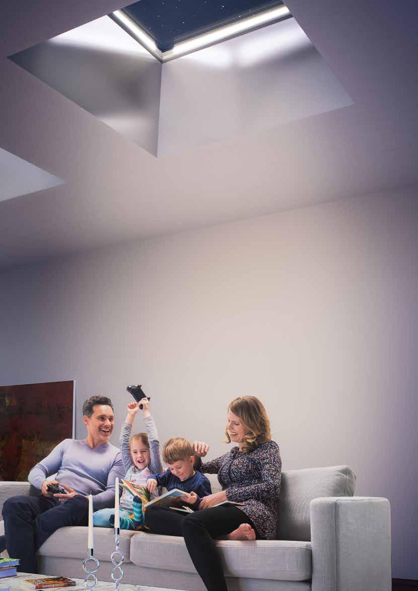 Idealne samopoczucie przy świetle dziennym W innowacyjnych oknach do dachu płaskiego Element szklany F100 systemu LAMILUX CILED i FE systemu LAMILUX CILED idealnie łączy się światło dzienne i
