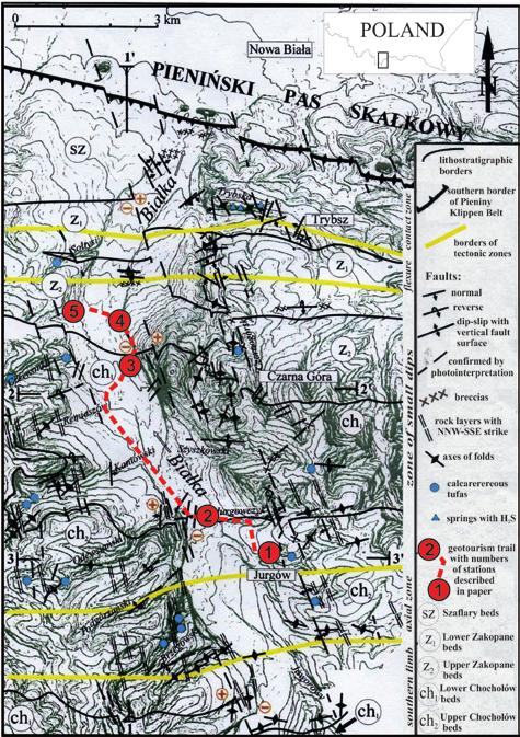 The geotourist potential of the Bialka River valley (in the Podhale Basin) a project of a geotourist trail Fig. 1.