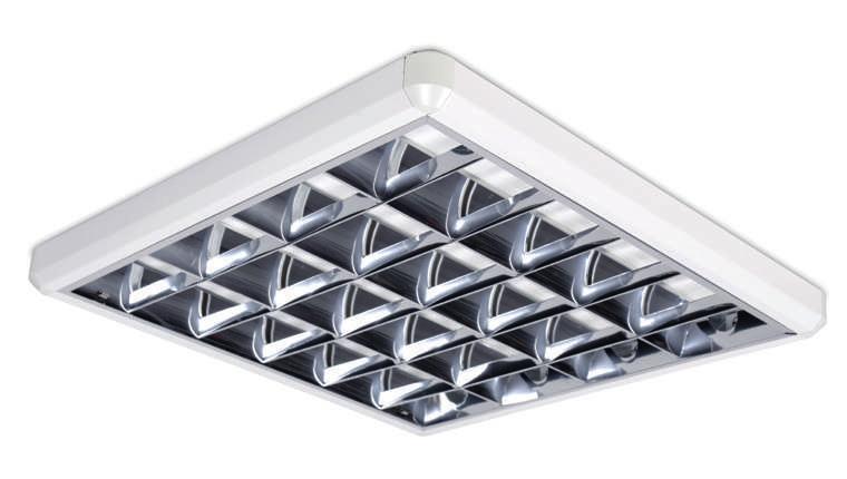 Oprawy wnętrzowe Interior luminaires Oprawy wnętrzowe Interior luminaires Sawa NT Odbłyśnik z blachy stalowej powlekany aluminium w kształcie pełnej paraboli / Fully paraboloidal reflector made of