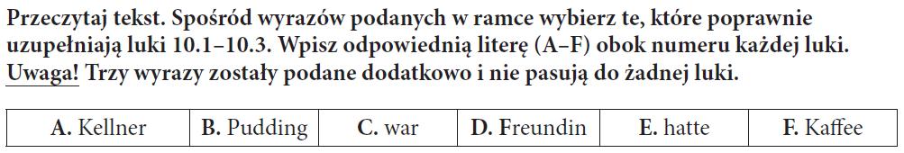 Numer zadania 10.1 Poziom wykonalności 52,2% 10 I. Znajomość środków językowych Uczeń: 1.