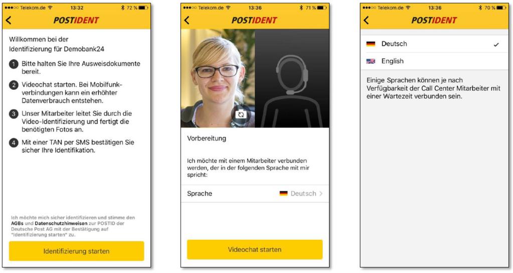 APLIKACJA DEUTSCHE POST PRZYGOTOWANIE I WYBÓR JĘZYKA
