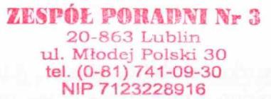 STATUT ZESPOŁU PORADNI NR 3 W LUBLINIE Podstawa prawna: Ustawa z dnia 7 września 1991 r. o systemie oświaty (tekst jednolity: Dz. U. z 2004 r. Nr 256, poz. 2572 z późn. zm.