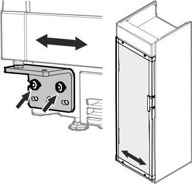 Włożyć wspornik zawiasu w dolne mocowanie drzwi i przykręcić. 11.