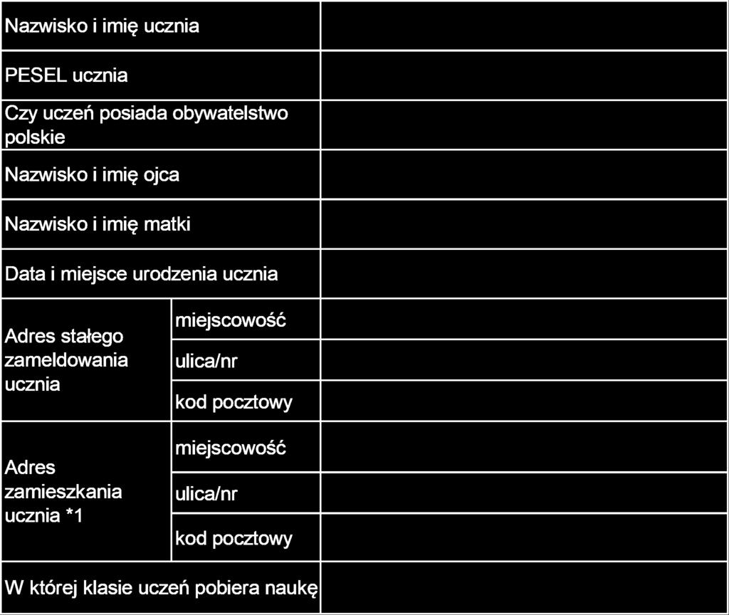 N azwa szkoły (jeżeli szkoła jest w zespole rów nież nazw a