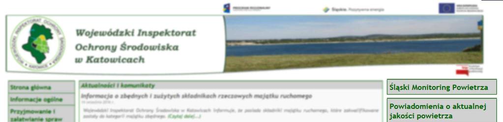 Informacja o jakości powietrza na stronie internetowej WIOŚ w Katowicach: www.katowice.wios.gov.