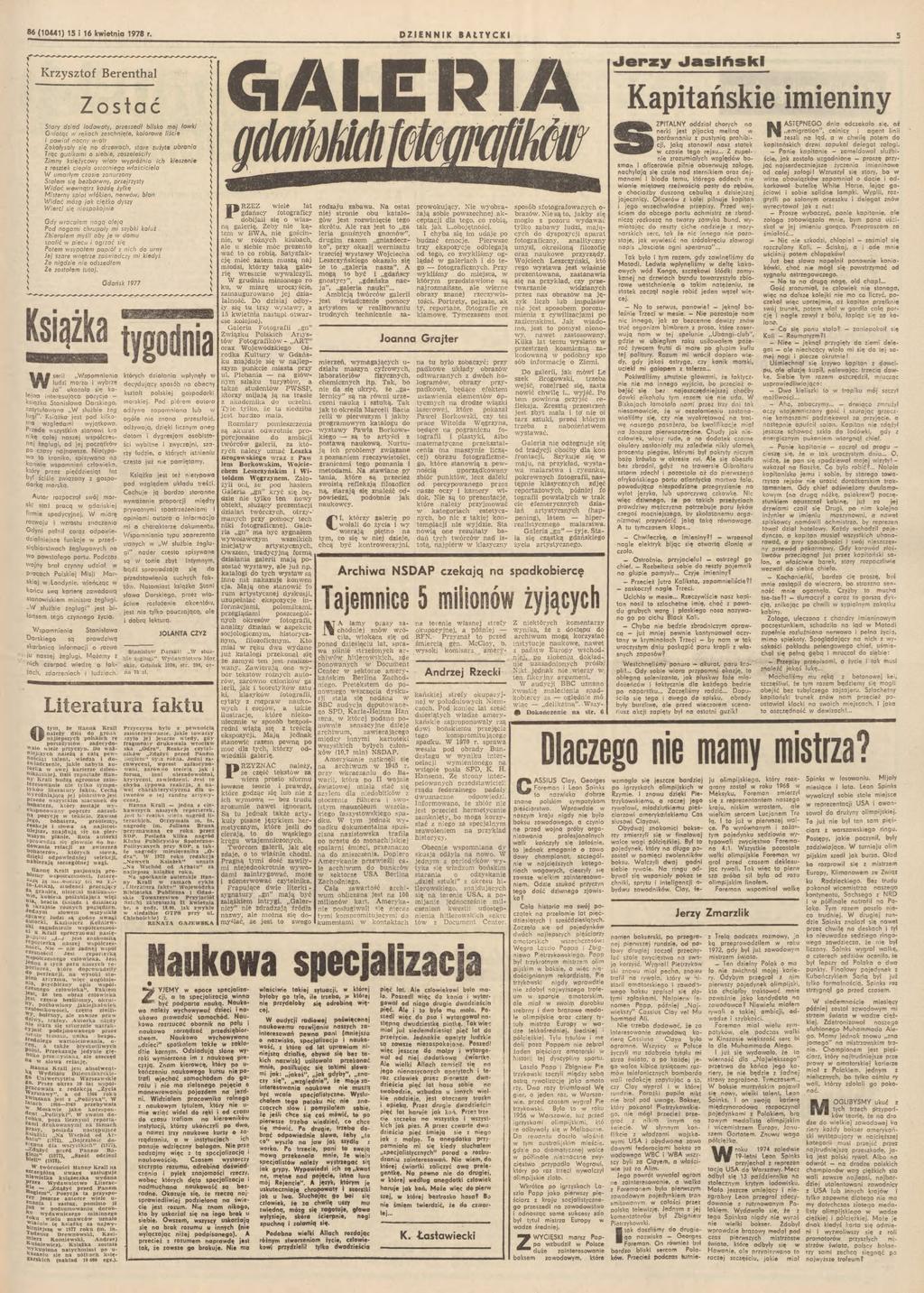 86 (10441) 15 16 1978. Kf Bh Zć, ł b ł Gą ęh hę, ś ł Złł ę h, ż b ą b, śł Z ęż óż h ł łś ł ł ę bb, ć ą żę żłę łó, ó, bł V/ć ó ęż ę G ł ą ą P hł b łż Zbł ś b ć ć ę P ł ół h J ę ś &ś Ż ł Ż ł.