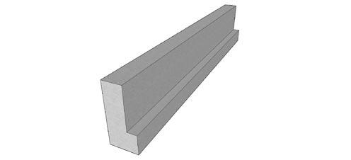 ELEMENTY PRZYKRYĆ Belki nadprożowe, płyty żebrowe Belki nadprożowe typu L19 wykonane z betonu zwykłego zbrojonego.