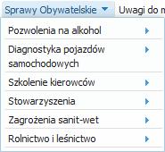 2 Menu W pasku menu widnieją następujące pozycje: Po najechaniu myszką na wybrany napis pojawia się odpowiednia dla