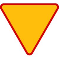Znak ten ostrzega kierującego pojazdem, że: a) zbliża się do skrzyżowania z drogą z pierwszeństwem przejazdu b) ma pierwszeństwo wobec nadjeżdżającego z prawej strony c) ma pierwszeństwo wobec