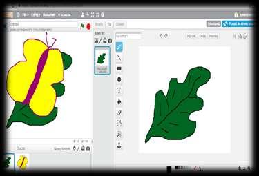 uczniowie utrwalają znajomość cyklu życia motyla poprzez tworzenie skryptów w programie Scratch obrazujących