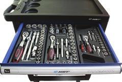 NARZĘDZIA WARSZTATOWE Wózek narzędziowy z wyposażeniem Service tool cabinet with tools Werkzeugwagen mit Ausstattung 255 BLAT ABS NON SLIP WORKTOP 7x SZUFLAD DRAWERS SYSTEM SELF-LOCK 4x Φ 125mm 1x