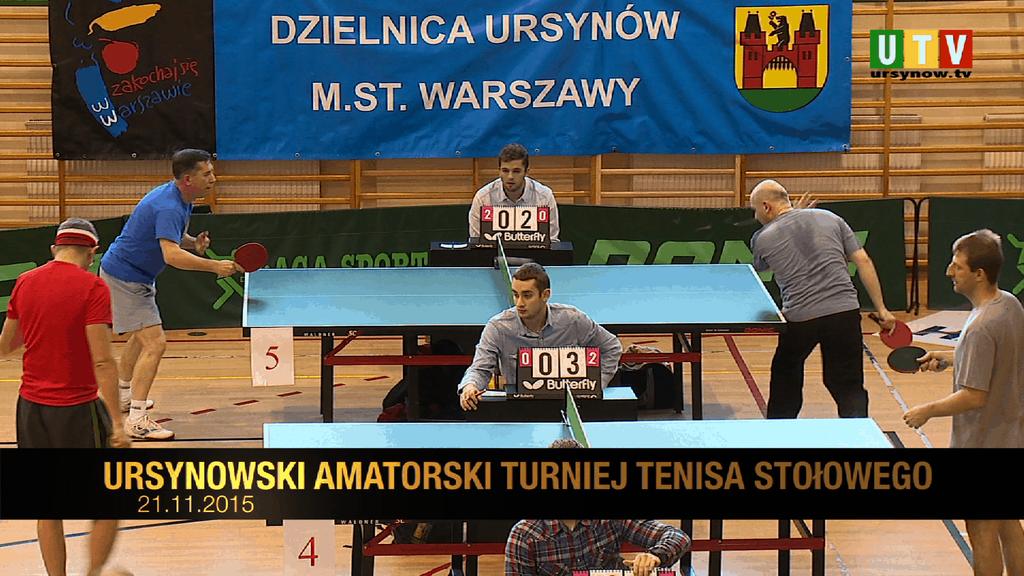 Ursynowski Amatorski Turniej Tenisa Stołowego 2015 21 listopada w Hali Hawajska odbył się Ursynowski Amatorski Turniej Tenisa Stołowego organizowany przez Ursynowskie Centrum Sportu i Rekreacji.