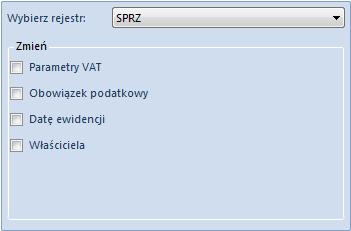 zgodnie z ustawieniami na wzorcu rejestru, do którego faktura jest przenoszona. W przypadku rejestru o typie Proponowany użytkownik ma możliwość wskazania, które z parametrów mają ulec zmianie.