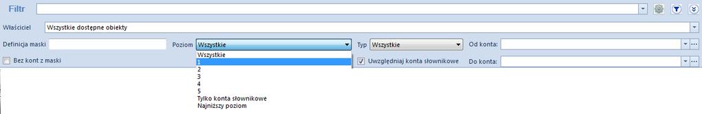 Maska jest filtrem nadrzędnym w stosunku do zakresu kont podanego przez użytkownika.