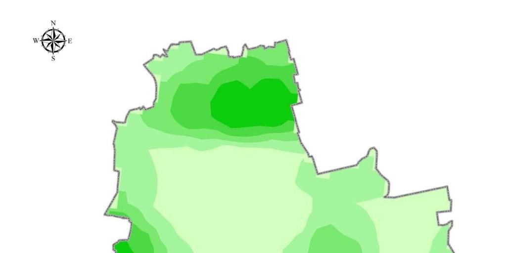Rysunek 5 Rozkład stężeń pyłu zawieszonego PM2,5 o okresie uśredniania wyników rok kalendarzowy ze źródeł emisji
