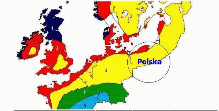 Średnie prędkości wiatru w Polsce dużo niższe (4,5 m/s) niż w zachodniej Danii,