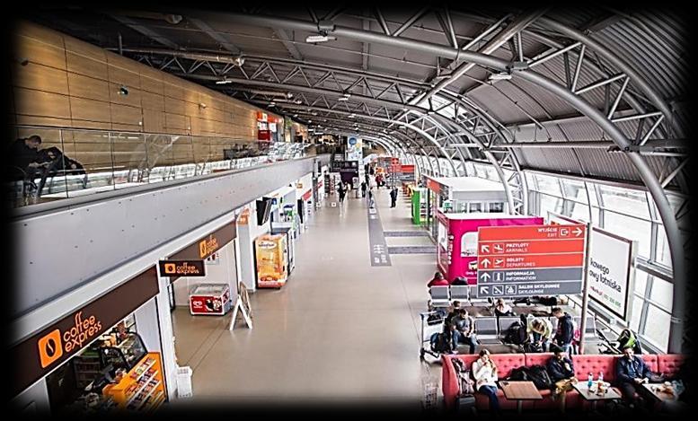 Terminal tutaj zaczyna się podróż 13380 m² powierzchni, 18 stanowisk odprawy biletowo bagażowej, 5 stanowiska