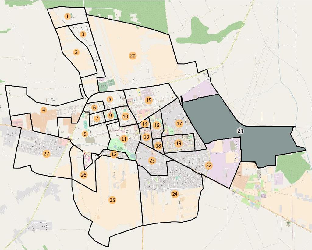 Podobszar II - Osiedle Awaryjne RYSUNEK 6. MAPA PODOBSZARU II Źródło: opracowanie własne Podobszar II tworzy wydzielona na potrzeby Programu Rewitalizacji Strefa 21.