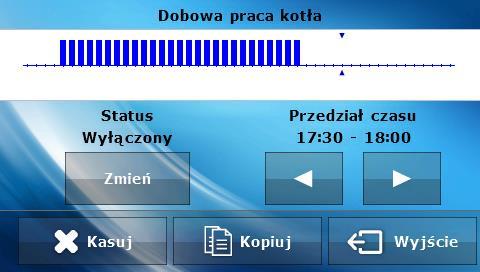 Ustawienia po naciśnięciu tej ikonki można szczegółowo zaprogramować działanie kotła: Tech - Wybór trybu.