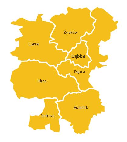 południa (rycina 1). Gmina jest najbardziej wysuniętą na zachód częścią województwa podkarpackiego i sąsiaduje z Gminami województwa małopolskiego: Skrzyszów, Tarnów, Lisia Góra i Radgoszcz. Rycina 1.