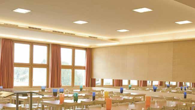~50% Energy Save 2 Years Guarantee IP44 Oprawy LED Quadro to przystosowane do montażu w sufitach podwieszanych energooszczędne zamienniki downlightów wyposażonych w świetlówki kompaktowe.