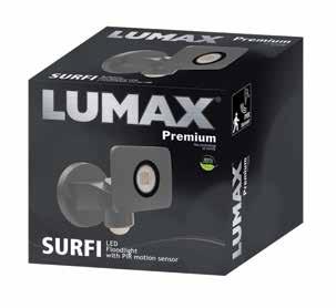 ~85% Energy Save 2 Years Guarantee IP54 Naświetlacz Lumax Surfi LFL422P to model wyróżniający się spośród naszej serii stylowych naświetlaczy.