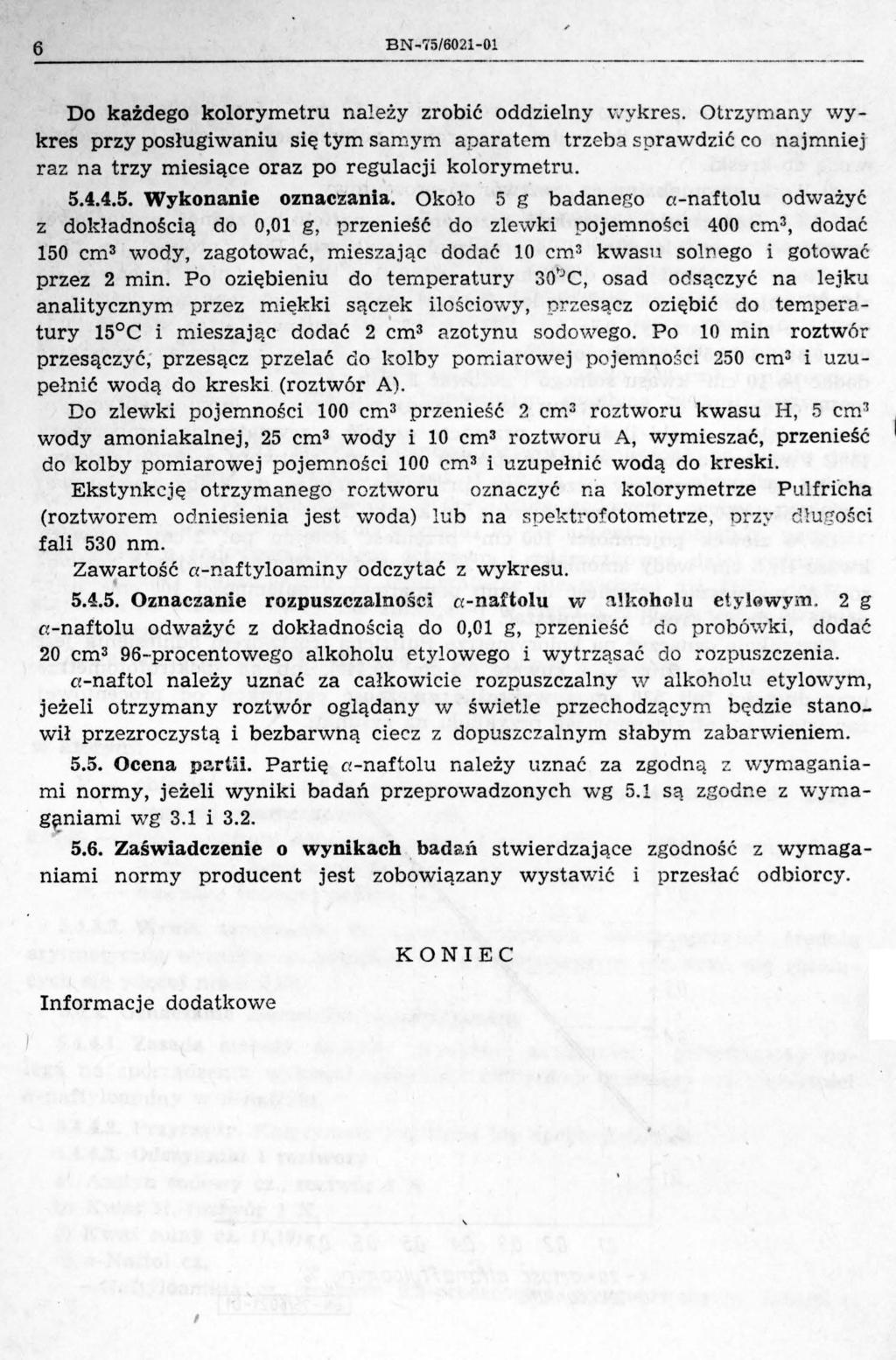 6 BN -7516021 -Ol Do każdego kolorymetru należy zrobić oddzielny wykres.