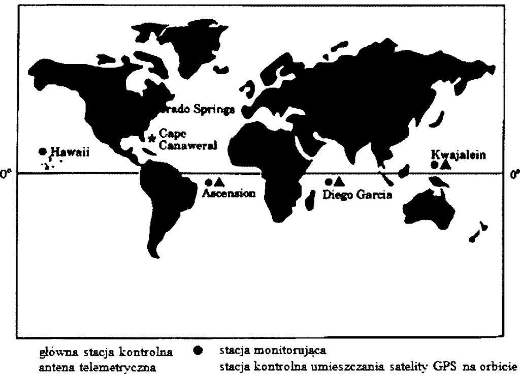 A c t a S c i e n t i f i c a A c a D e m i a e O s t r o y i e n s i s 193 Rys. 3. Rozmieszczenie stacji kontrolnych systemu GPS [Lit.