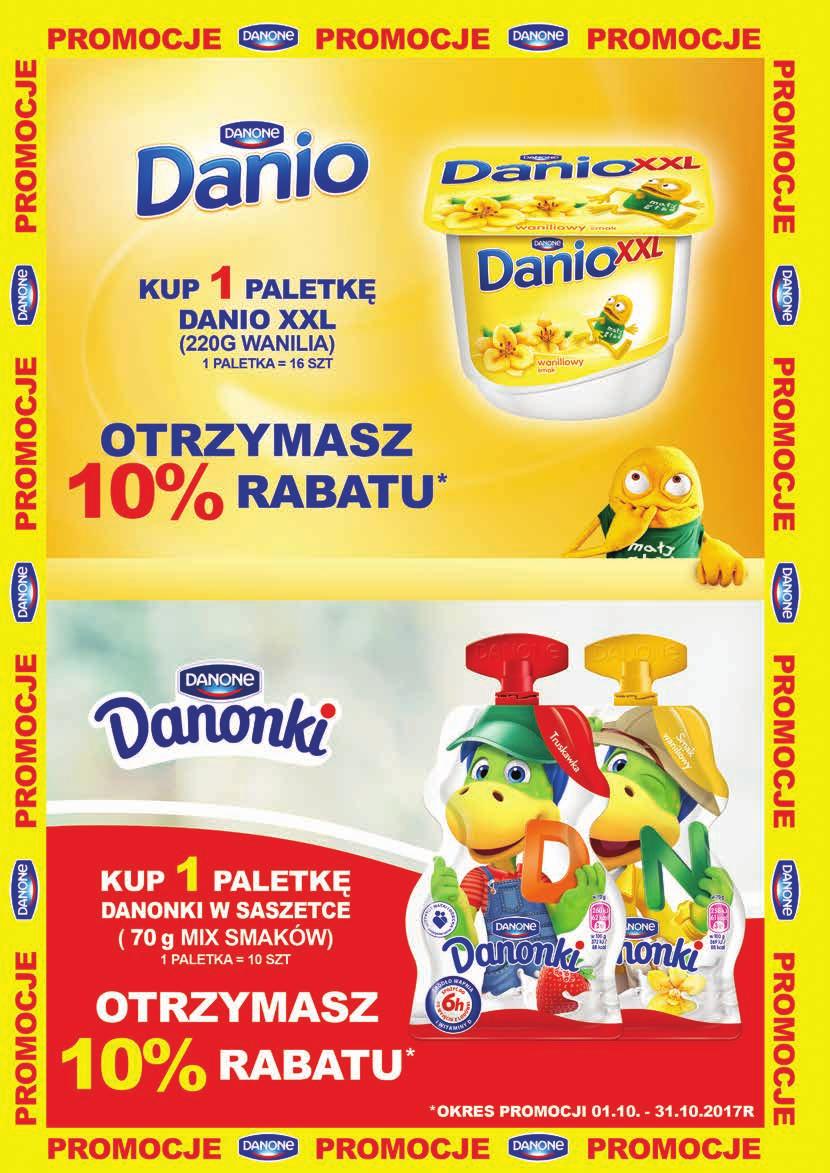 Ceny uwzględniają dodatkowy rabat 10% DANONE 1 45 Danonki w saszetce truskawka smak waniliowy 70 g 10 szt./opak.