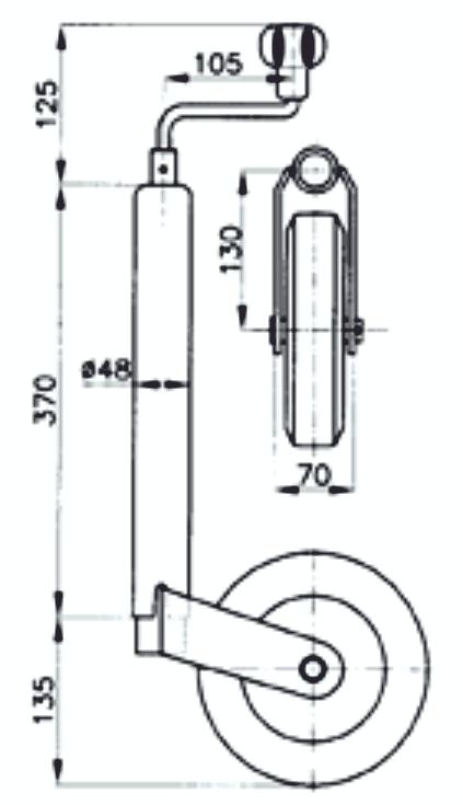 .. plastikowa Rozmiar:... 150kg 3,70 6X1096.001 Ko³o podporowe TK48 Felga:.