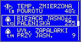 1.8 Temperatura zmierzona CWU regulator umożliwia podgląd zmierzonej temperatury w zasobniku CWU. UWAGA!