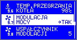 9.5 Histereza ochrony kotła regulator chroni temperatury minimalną i maksymalną kotła poprzez odpowiednie sterowanie pompami CO i CWU.