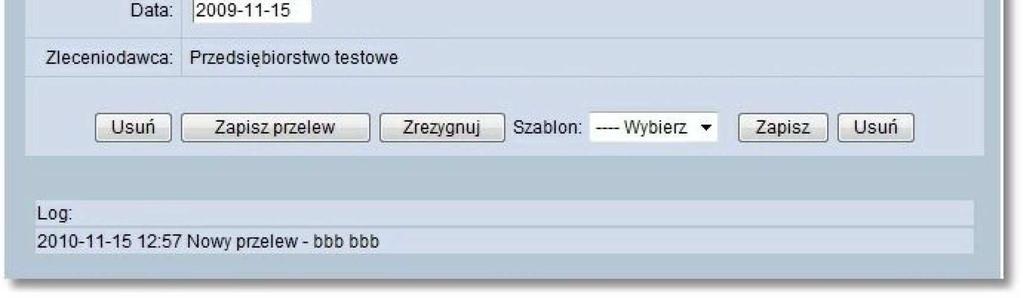 W tym celu należy wybrać z listy przelew o statusie nowy (ikonka ze statusem w kolumnie Status) oraz na formatce Przelew - akceptowanie zatwierdzić akceptację przelewu.