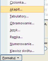 3. Formatujemy tytuł Tytułowi (CURRICULUM VITAE) wraz z imieniem i nazwiskiem (Anna Kowalska) nadajemy styl Tytuł.