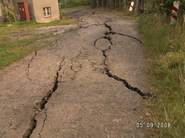 Deformacja nieciągła (Rejon szybu V przy KWK Szczygłowice