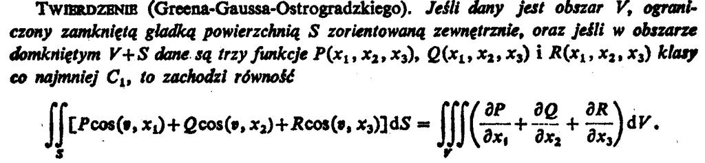 Równana równowag Navera Przydatne twerdzena matematyczne Przydatne twerdzena matematyczne: Tw. o współrzędnych loczynu wektorowego: Tw.