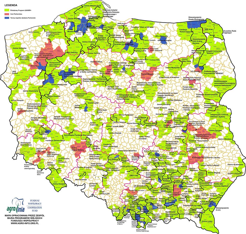 LEADER+ w Polsce: Schemat I 249 wniosków złożonych 174 do realizacji 167 zrealizowano(20 800 444 zł) Schemat II 187 wniosków