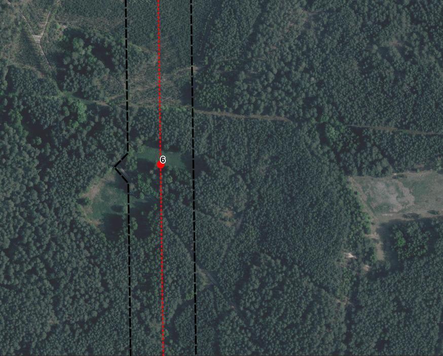 Ortofotomapa Karta uwarunkowań ekofizjograficznych projektowanego przebiegu elektroenergetycznej linii napowietrznej 400 kv Jasiniec-Pątnów: widok nr 6 Działka ewidencyjna Klasa glebowa Użytkowanie