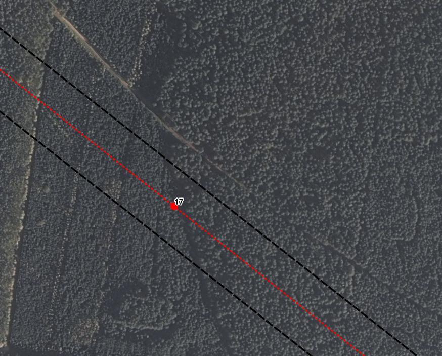 Ortofotomapa Karta uwarunkowań ekofizjograficznych projektowanego przebiegu elektroenergetycznej linii napowietrznej 400 kv Jasiniec-Pątnów: widok nr 17 Działka ewidencyjna 17177/2 obręb Wypaleniska