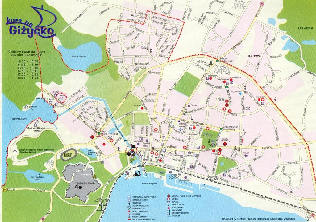 0 20 m Ryc. 2. Centrum Giżycka na podstawie opracowania Centrum Promocji i Informacji Turystycznej w Giżycku. ul.