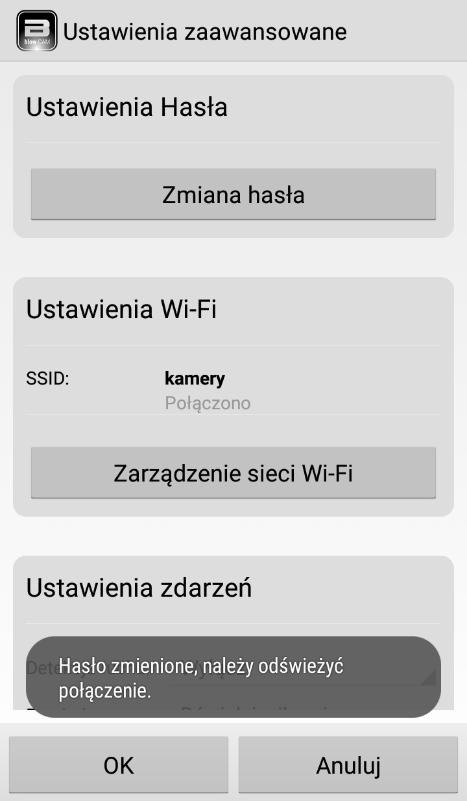 W polu Nowe wpisać nowe hasło w polu Potwierdź ponownie wpisać nowe hasło, następnie kliknąć OK.