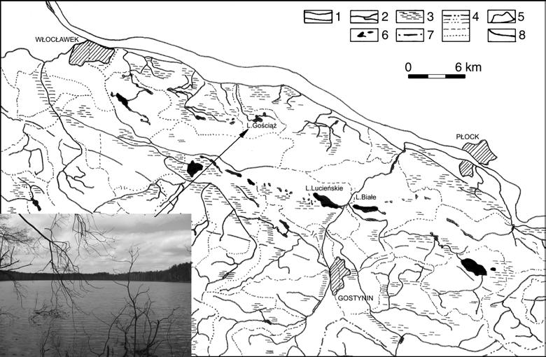 64 Andrzej Pelisiak, Małgorzata Rybicka Fig. 1. Hydrology of the Gostynin Lake District (after Z. Churski 1998).